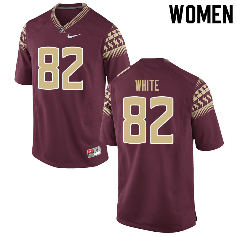 Women #82 Austin White Florida State Seminoles College Football Jerseys Sale-Garnet